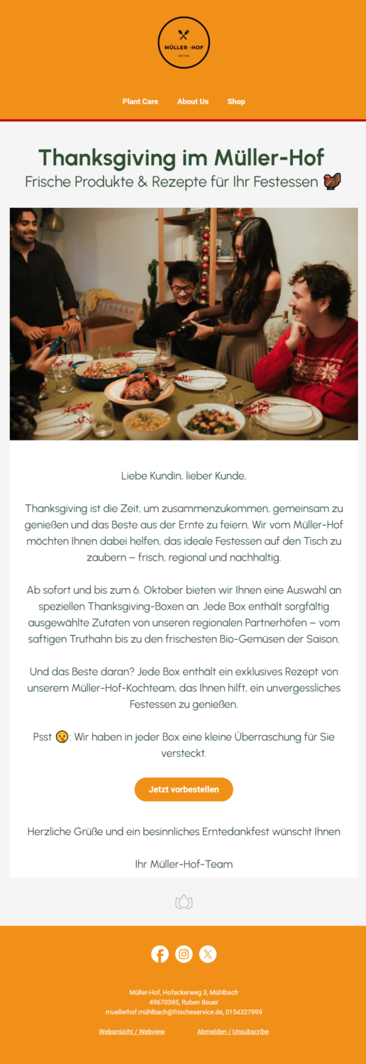 Newsletter Erntedankfest