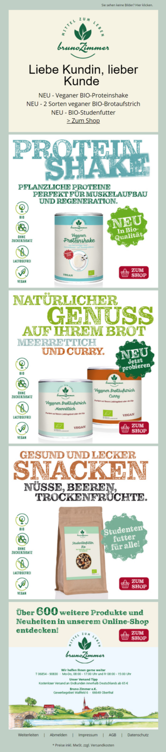 Newsletter-Beispiel von Bruno Zimmer zum Weltvegantag