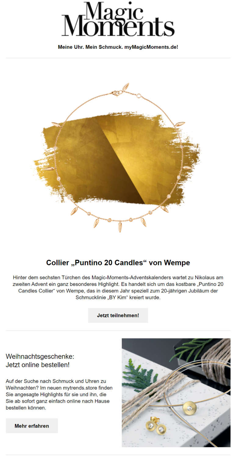 Nikolaus-Newsletter Schmuck und Uhren