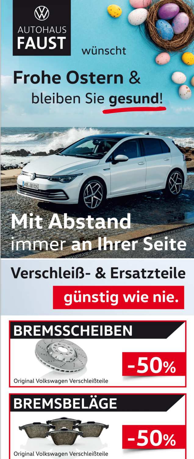 Newsletter-Beispiel des Autohaus Faust mit herzlichen Ostergrüßen