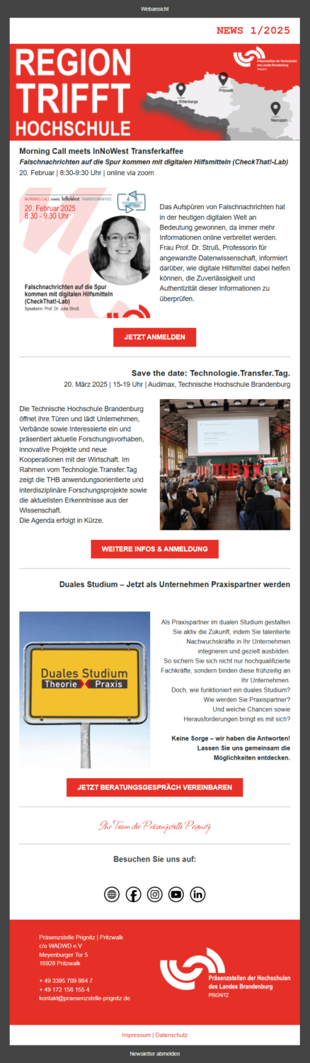 Newsletter Hochschulen Brandenburg Online-Event