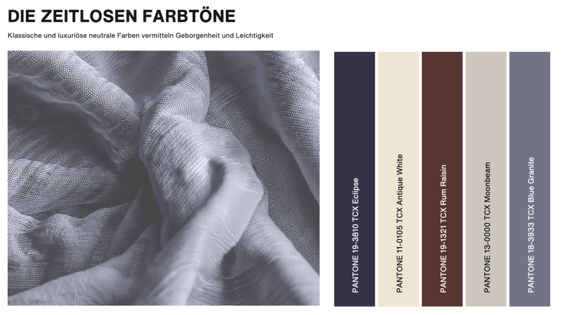 Farbtrends 2025 für die Saison Frühjahr/Sommer des Pantone Color Institute