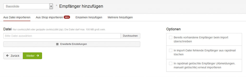 Newsletter Empfanger In Rapidmail Hinzufugen Rapidmail Wissen Hilfe