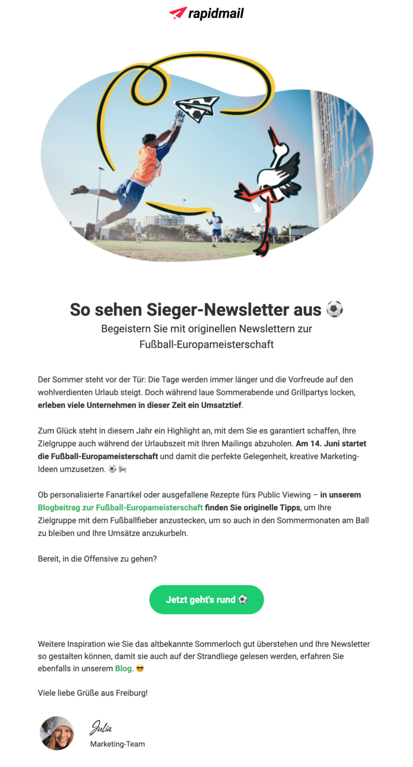 Beispiel für einen Newsletter